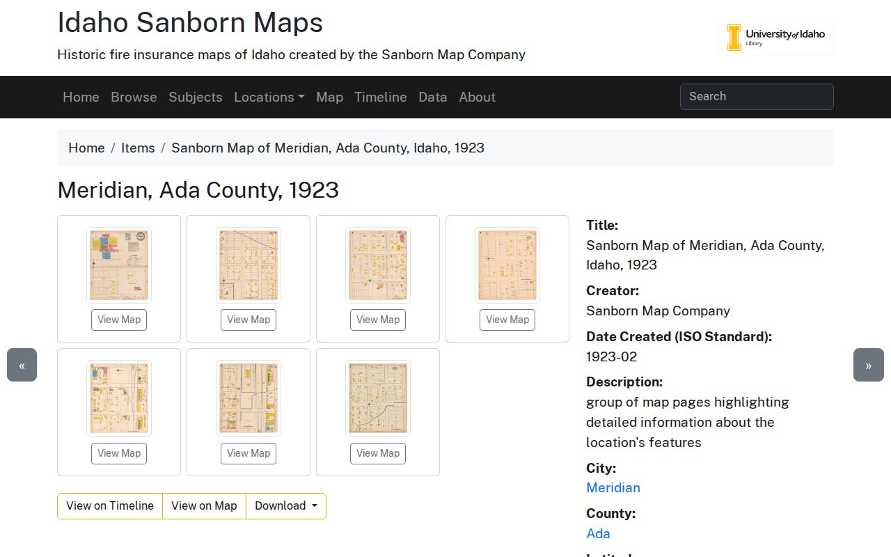 Meridian previous residents 1923 Sanborn map collection