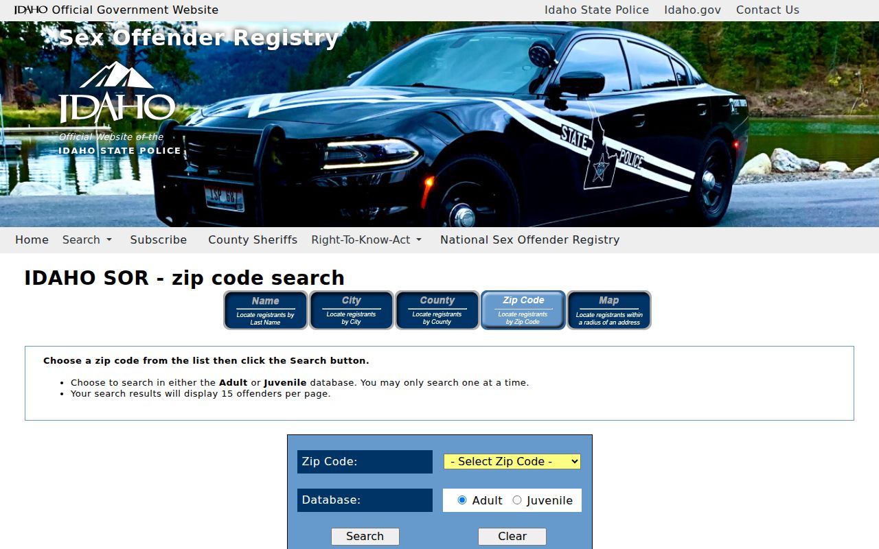 Meridian resident lookup through Idaho official registry search