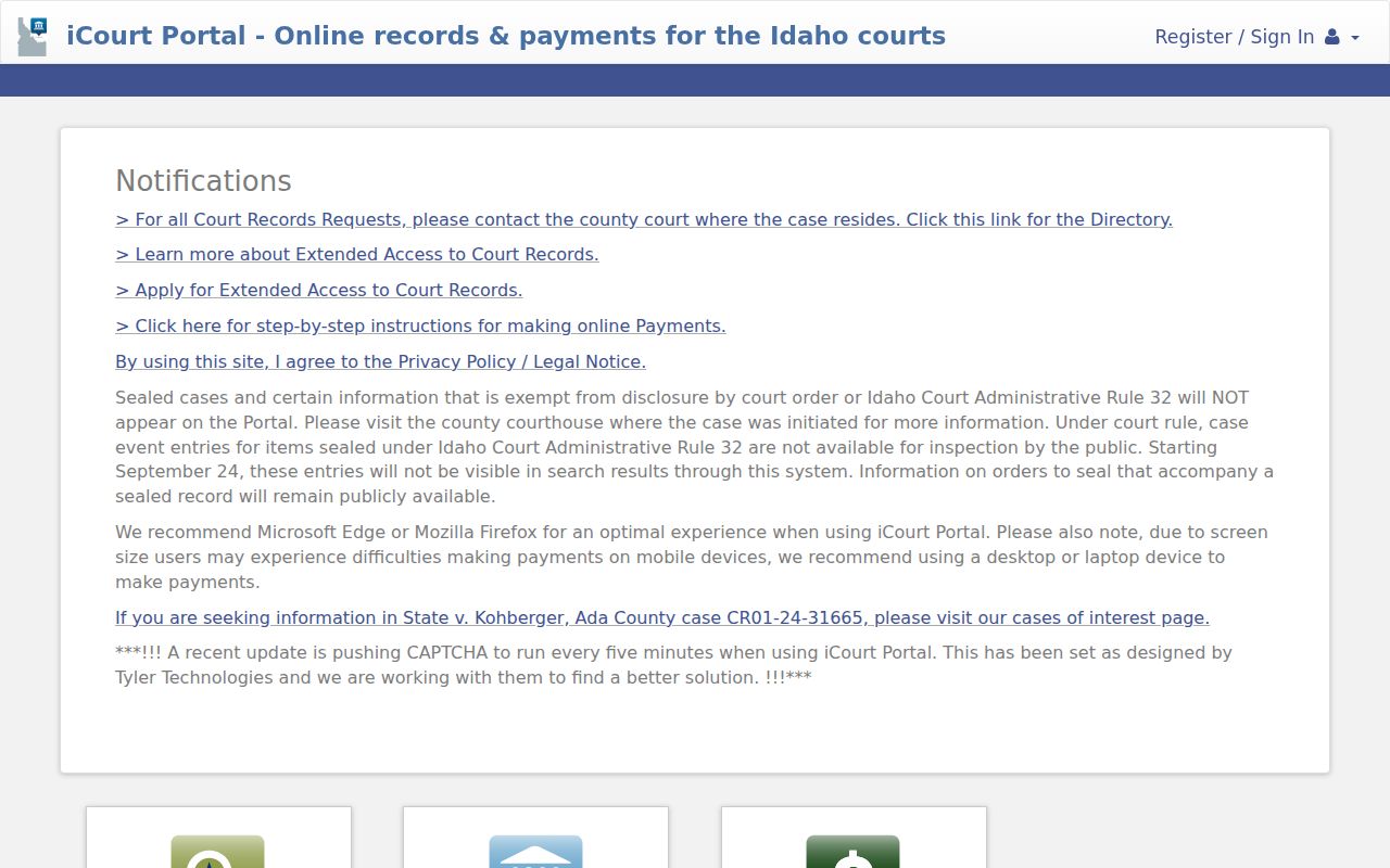 Meridian resident lookup on Idaho iCourt